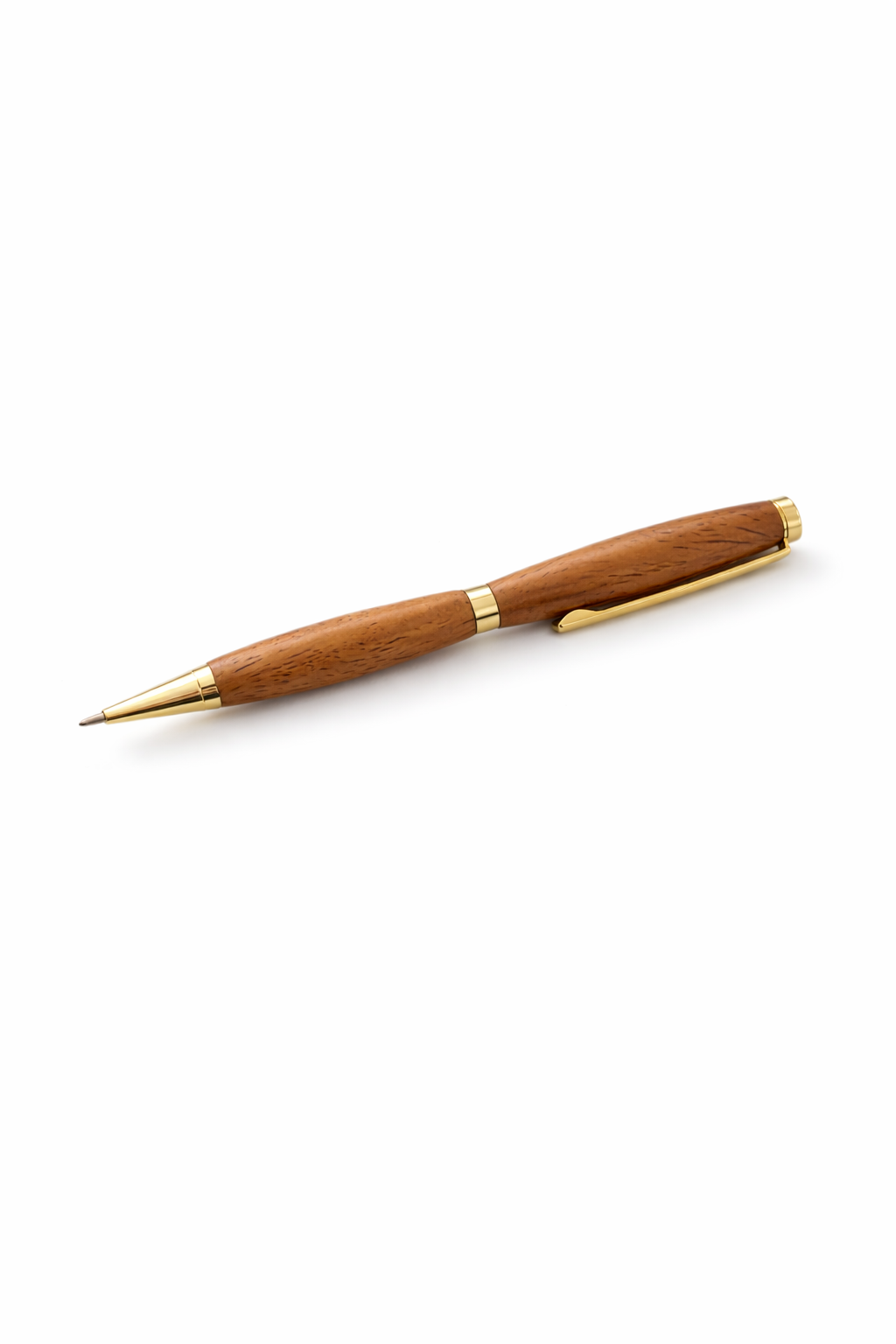 Luxury Wooden Ballpoint Pen-Gold Accent Finish