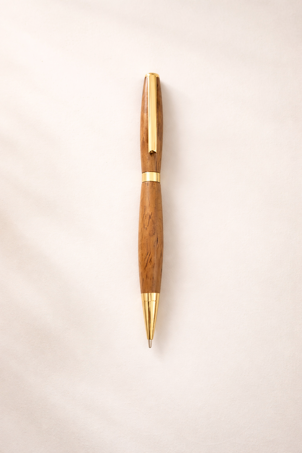 Luxury Wooden Ballpoint Pen-Gold Accent Finish