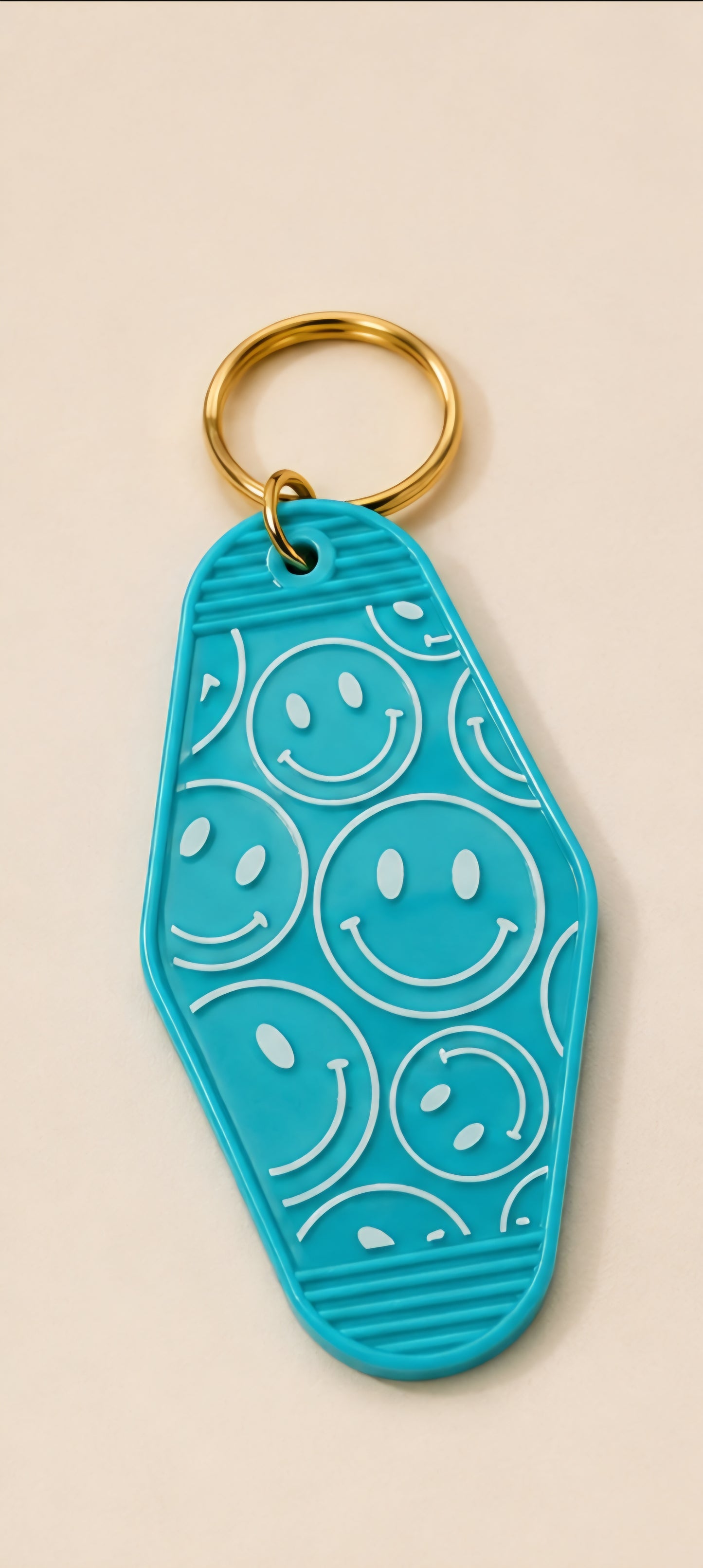 Shine Bright Smiley Motel Keychain