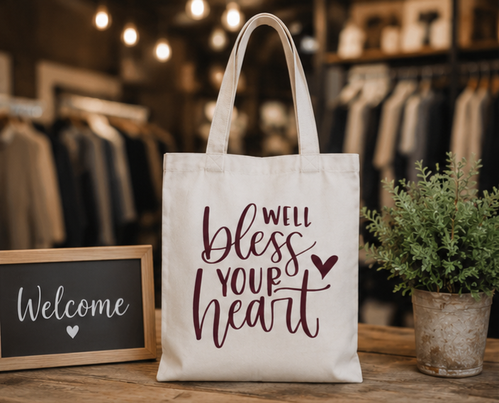 Well Bless Your Heart Canvas Tote Bag