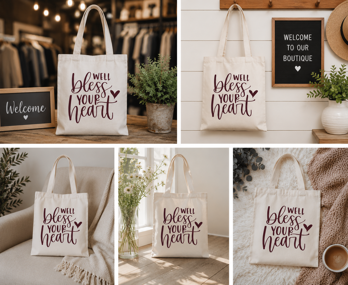 Well Bless Your Heart Canvas Tote Bag