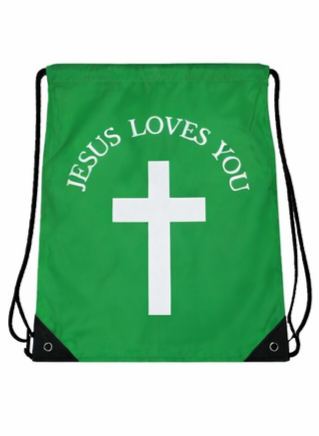 Jesus Loves You Drawstring Backpack - Faith-Based Everyday Bag