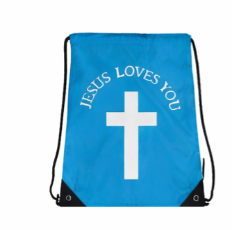 Jesus Loves You Drawstring Backpack - Faith-Based Everyday Bag