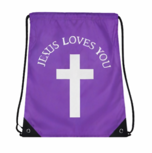 Jesus Loves You Drawstring Backpack - Faith-Based Everyday Bag