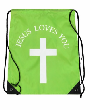 Jesus Loves You Drawstring Backpack - Faith-Based Everyday Bag