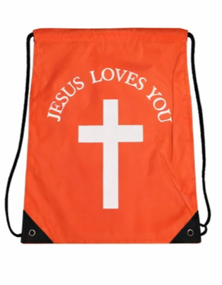 Jesus Loves You Drawstring Backpack - Faith-Based Everyday Bag