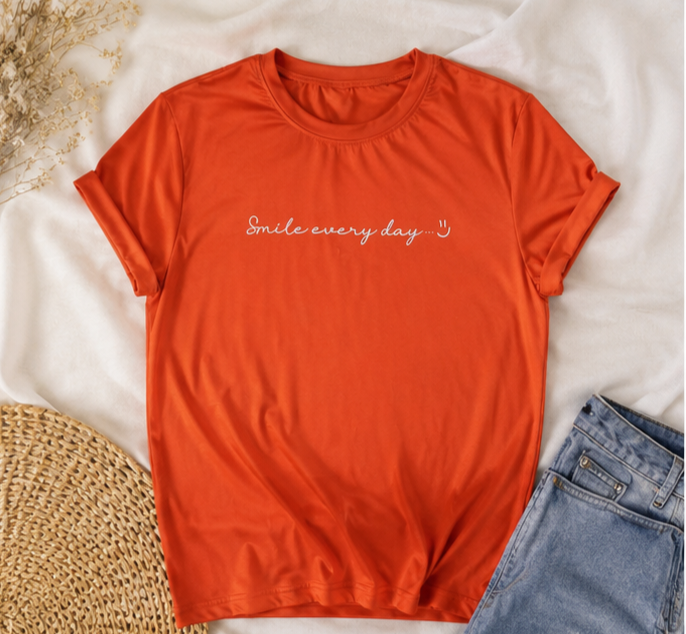 Smile Every Day Orange Graphic Tee