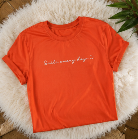 Smile Every Day Orange Graphic Tee