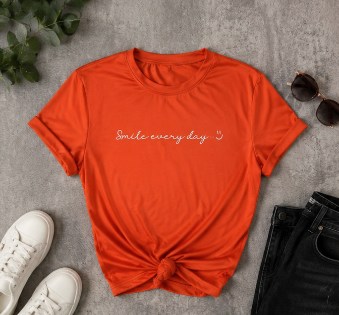 Smile Every Day Orange Graphic Tee