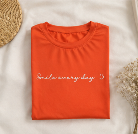 Smile Every Day Orange Graphic Tee