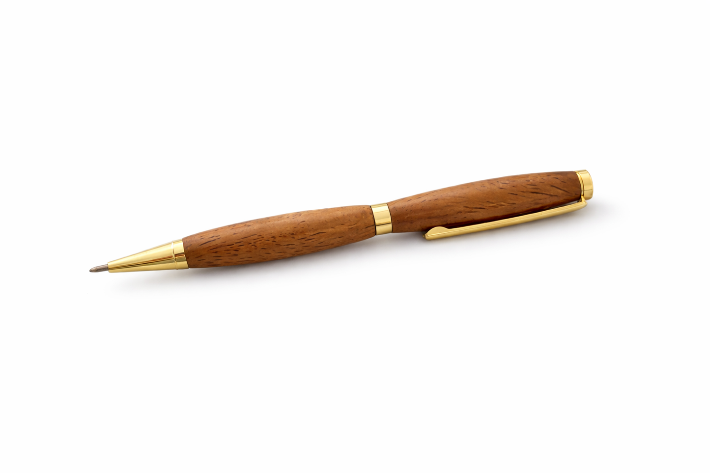 Luxury Wooden Ballpoint Pen-Gold Accent Finish