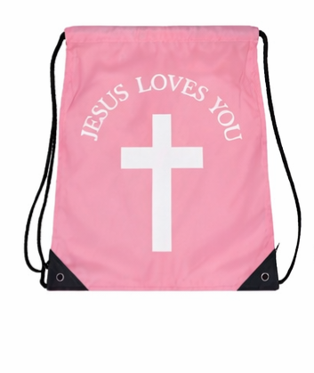 Jesus Loves You Drawstring Backpack - Faith-Based Everyday Bag