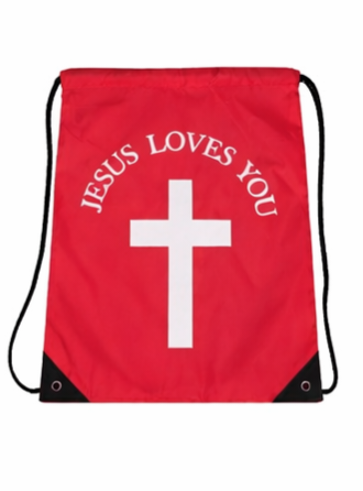 Jesus Loves You Drawstring Backpack - Faith-Based Everyday Bag