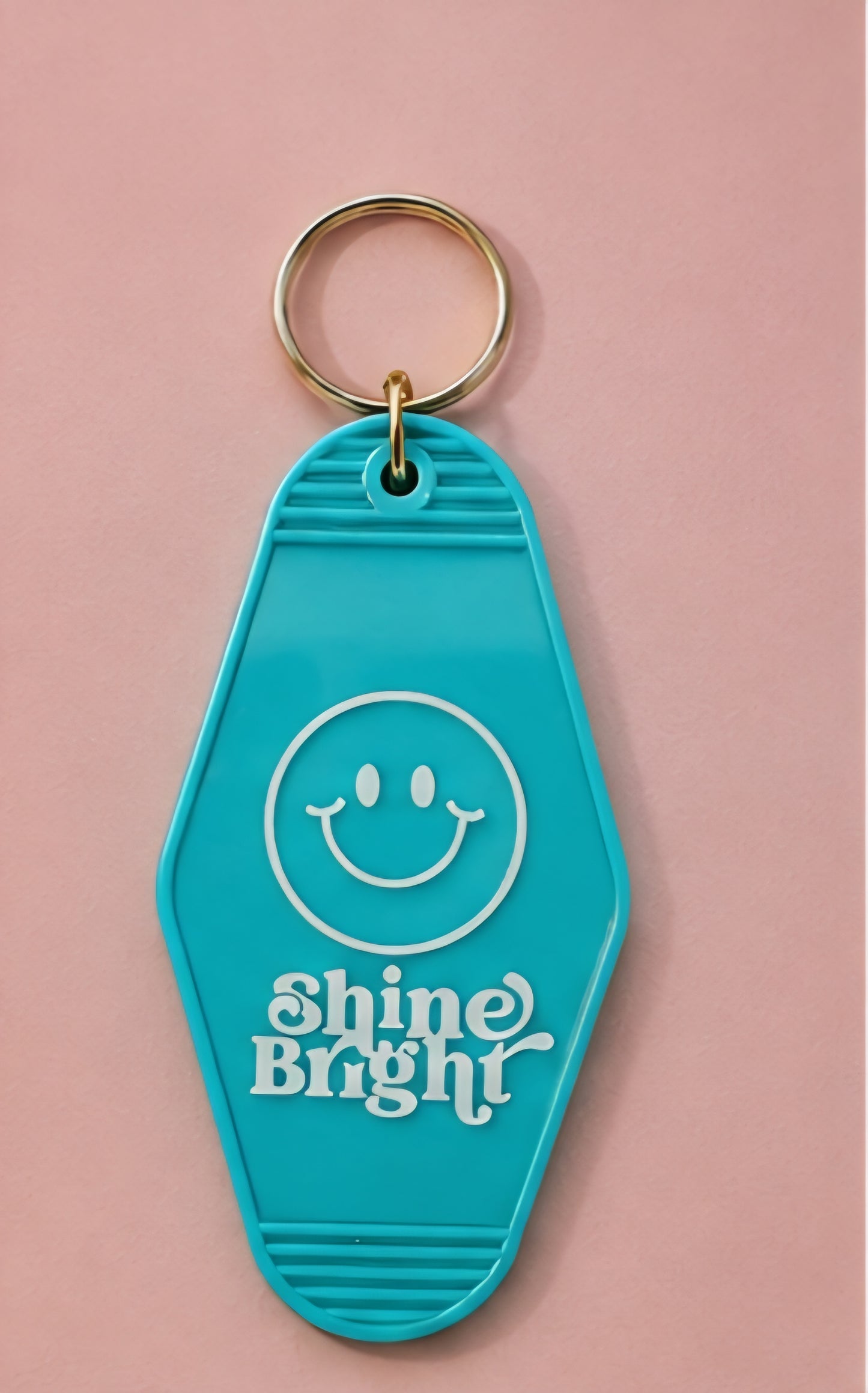 Shine Bright Smiley Motel Keychain