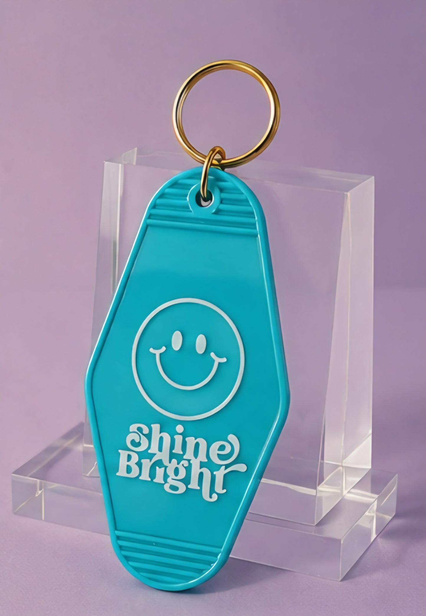 Shine Bright Smiley Motel Keychain